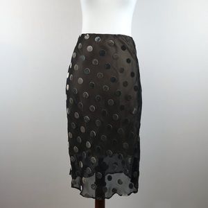Nally & Milley Brown Skirt Sheer Velvet Small